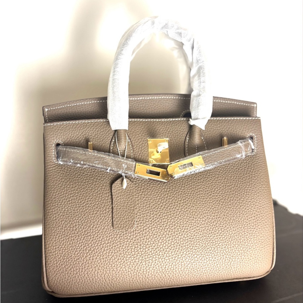 Genuine leather Taupe wirkin - Picture 2 of 3
